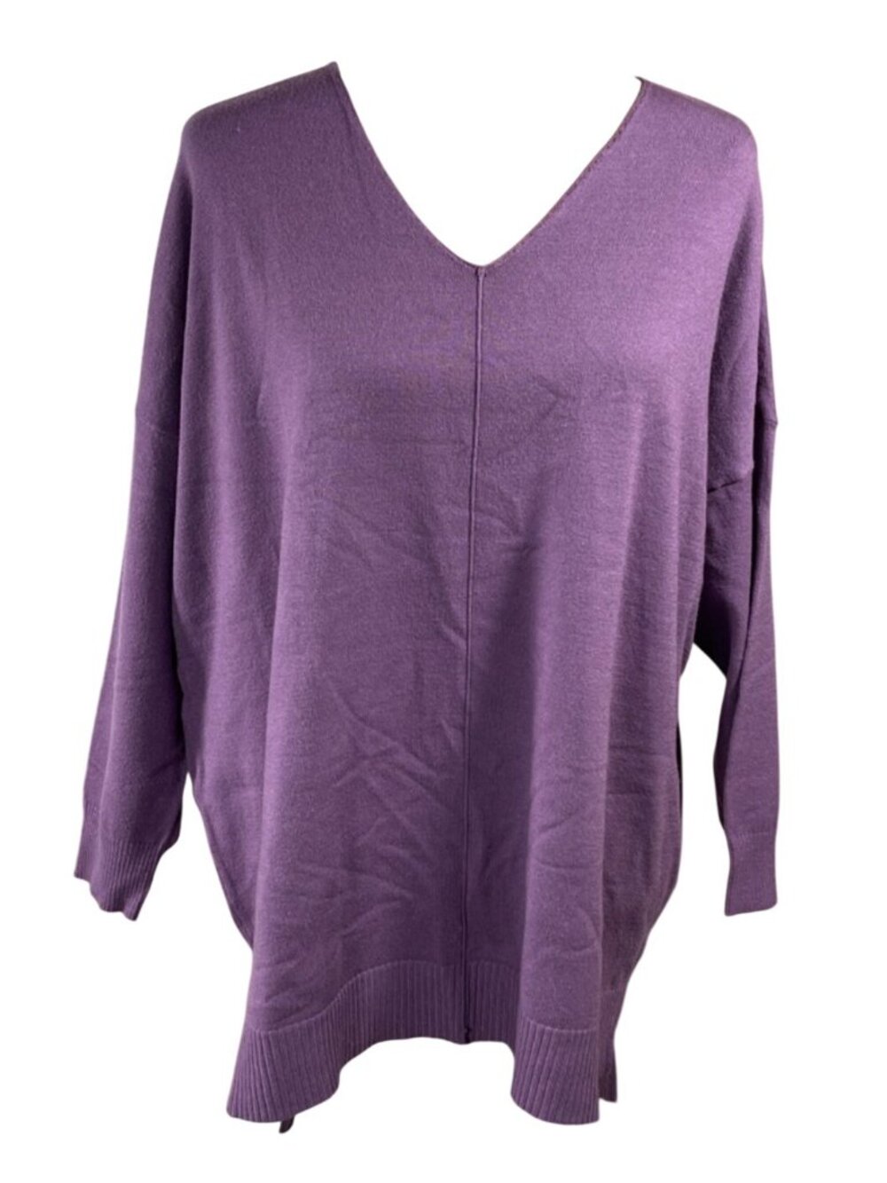 New Cato Sweater Light Plum Size 18/20 W V-Neck 3/4 Sleeve Viscose Blend